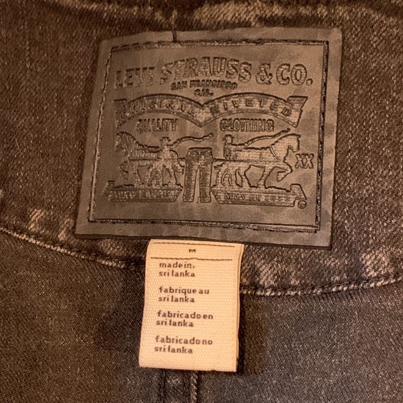 Levi’s Jacket Black denim size Medium Moto Vintage - Picture 6 of 7